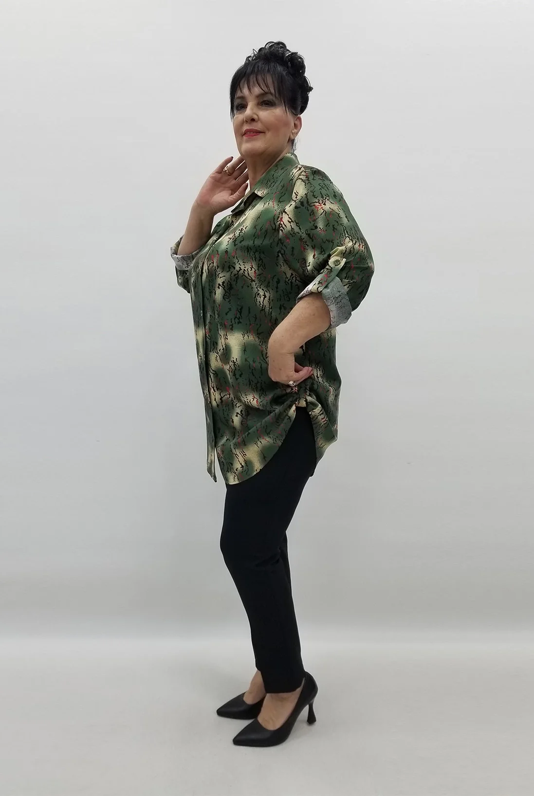 Miraggio Büyük Beden Gömlek 99560 YEŞİL