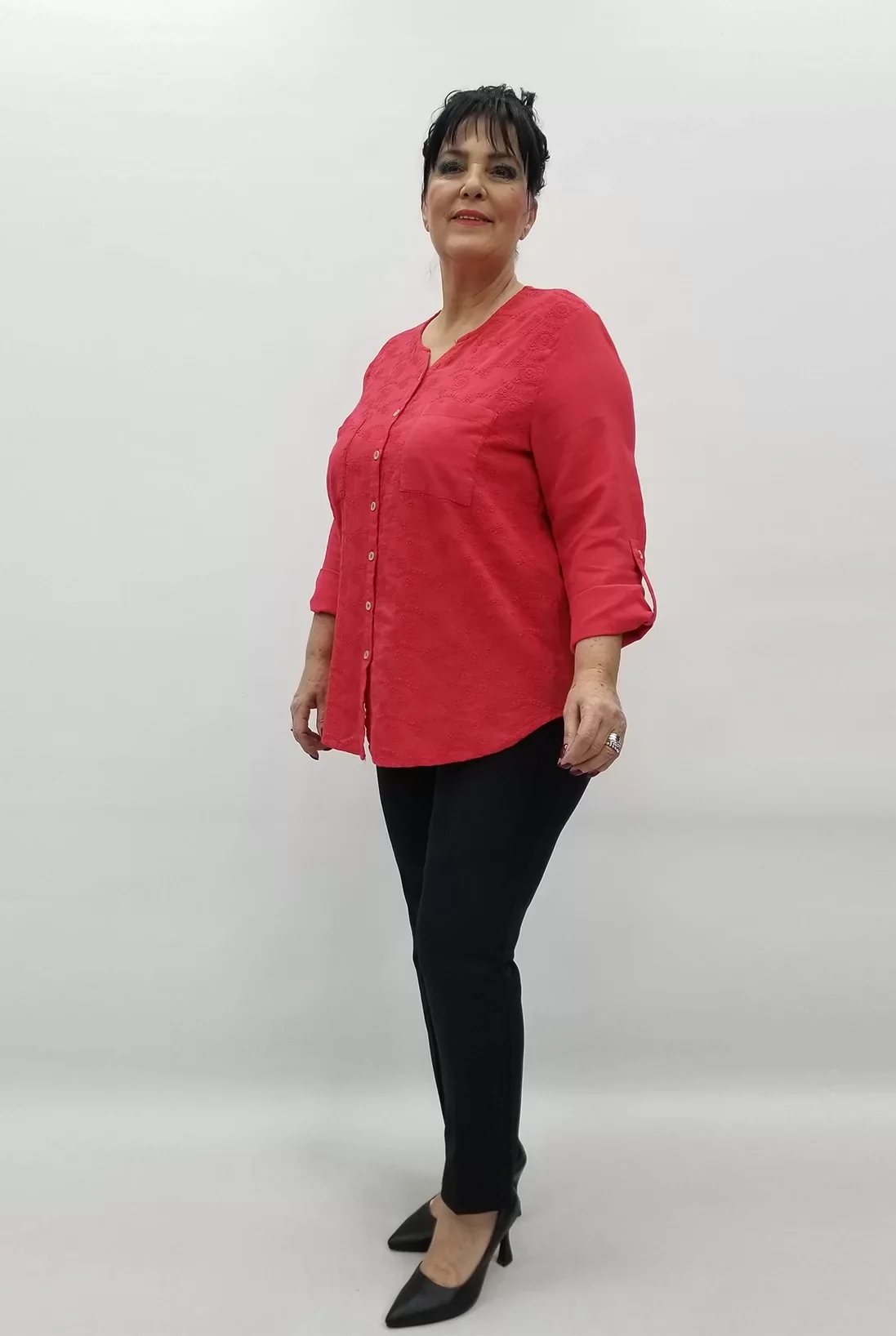 Miraggio Büyük Beden Gömlek 99565A KIRMIZI