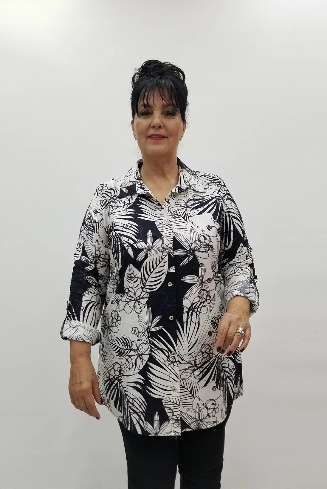 Miraggio Büyük Beden Gömlek 99594 SİYAH/BEYAZ