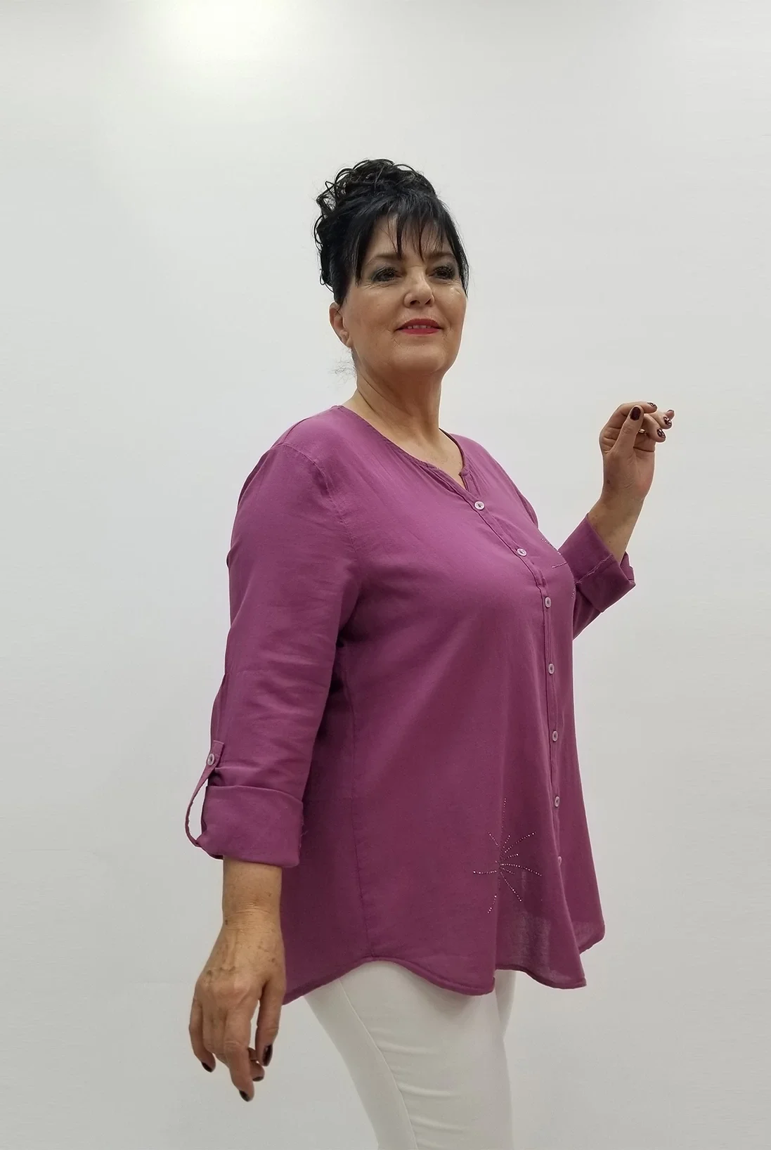 Miraggio Büyük Beden Gömlek 99633 MÜRDÜM