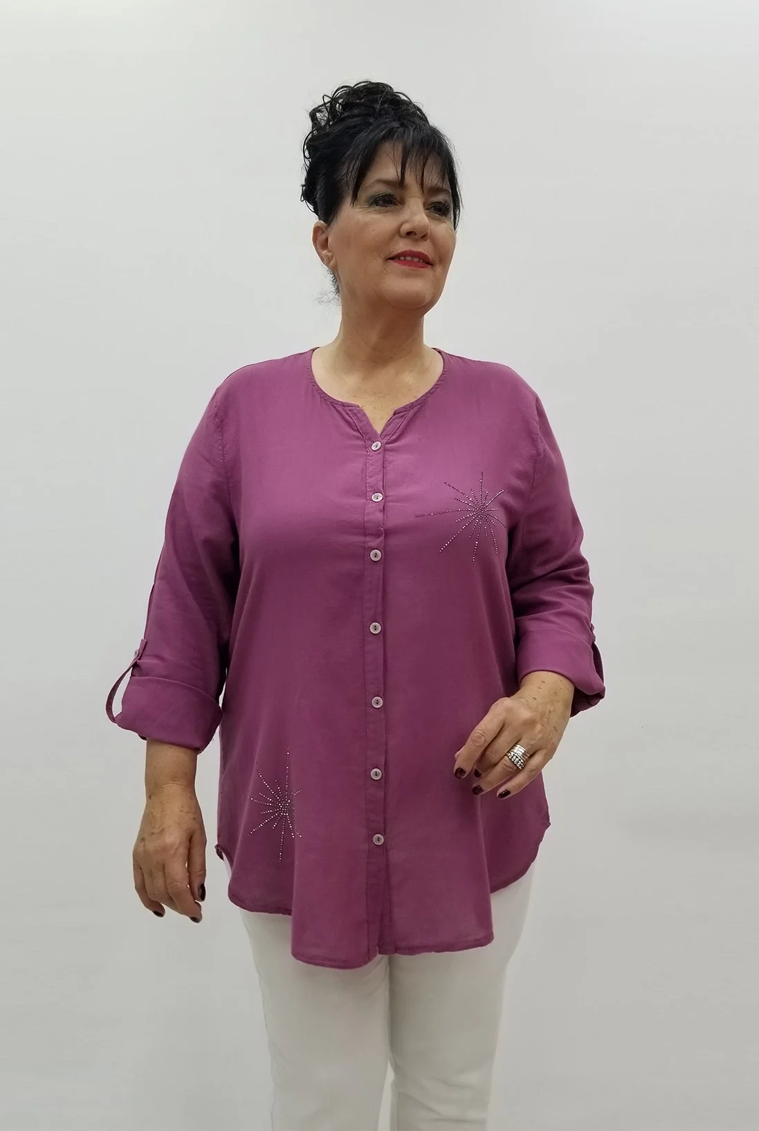 Miraggio Büyük Beden Gömlek 99633 MÜRDÜM