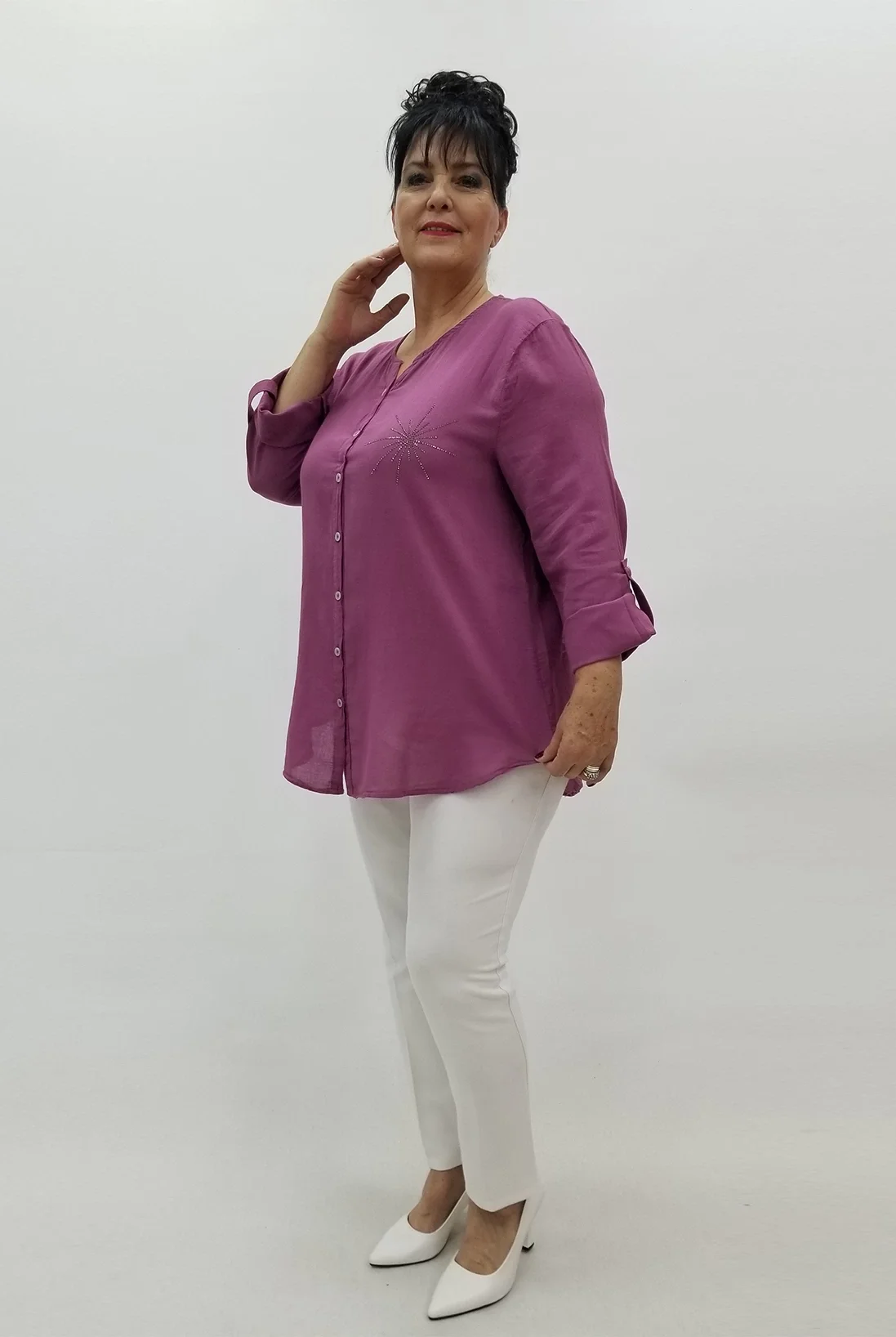 Miraggio Büyük Beden Gömlek 99633 MÜRDÜM