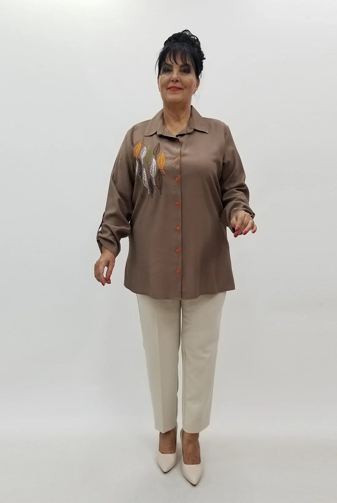 Miraggio Büyük Beden Gömlek 99670 KAHVE