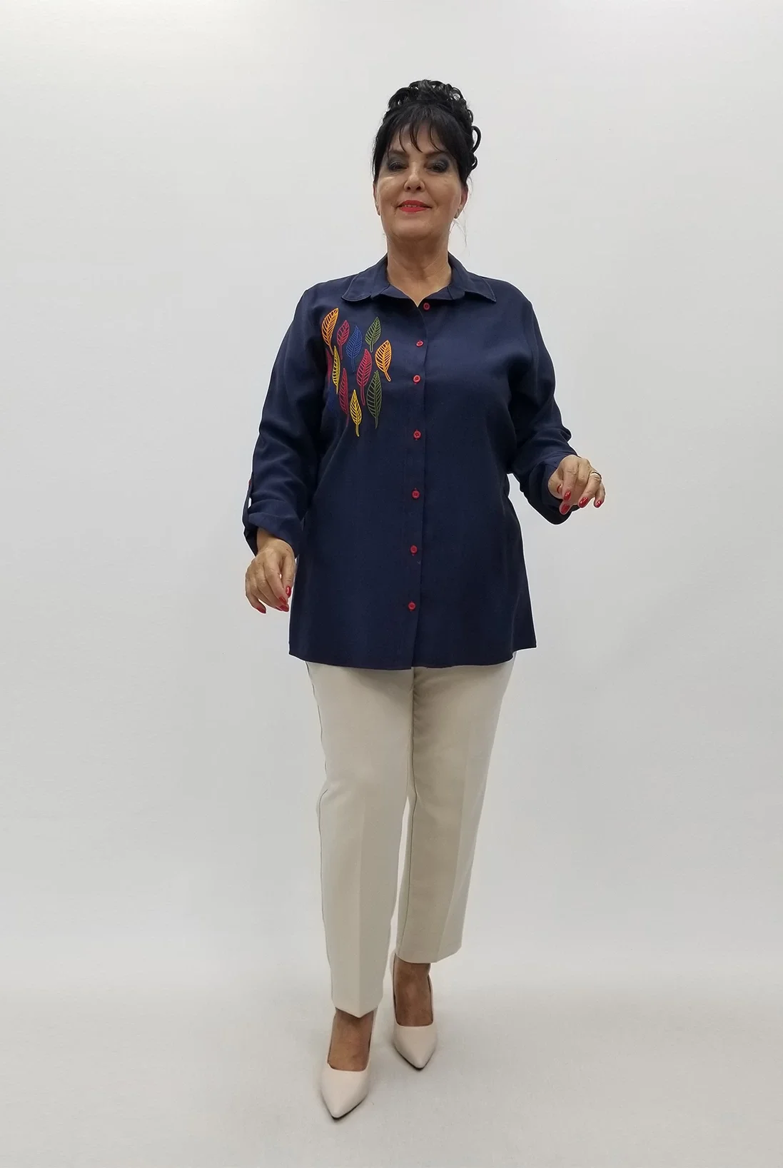 Miraggio Büyük Beden Gömlek 99670 LACİVERT