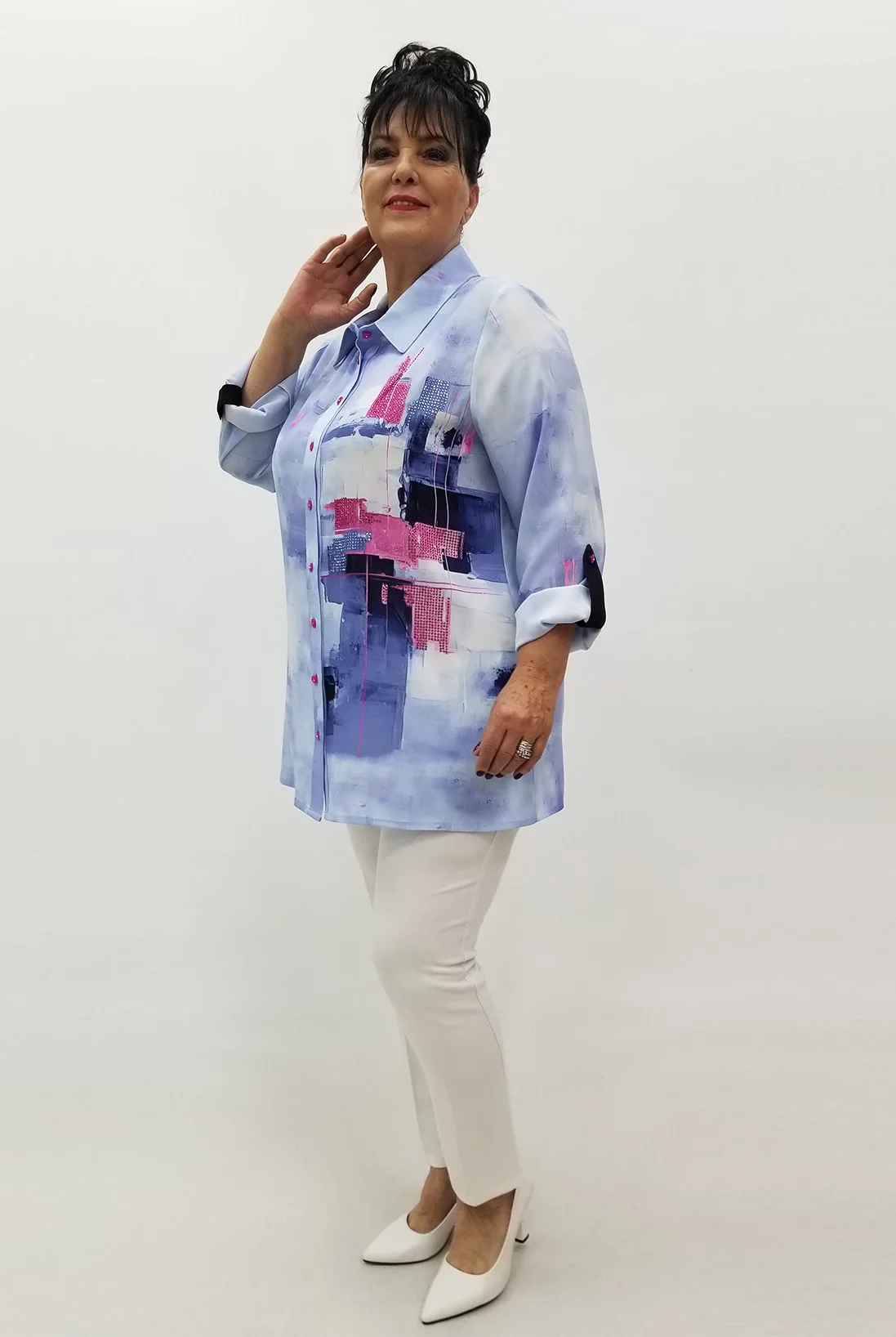 Miraggio Büyük Beden Gömlek 99678 MAVİ