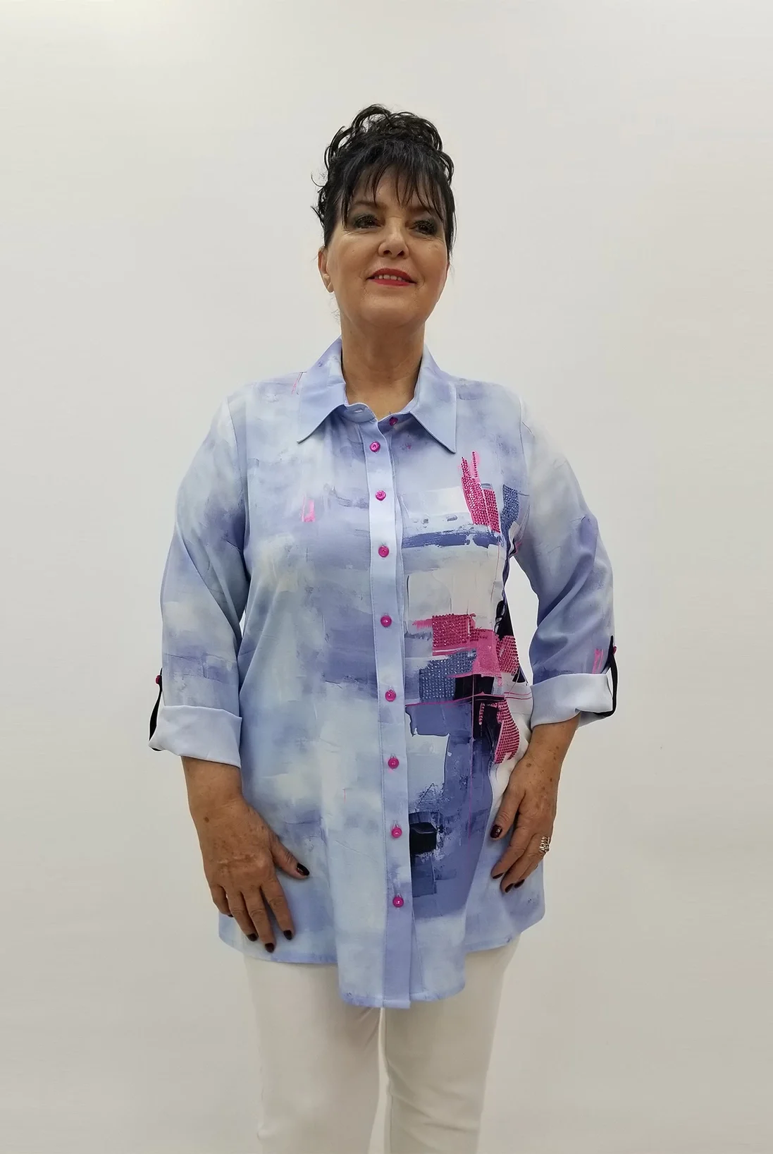 Miraggio Büyük Beden Gömlek 99678 MAVİ