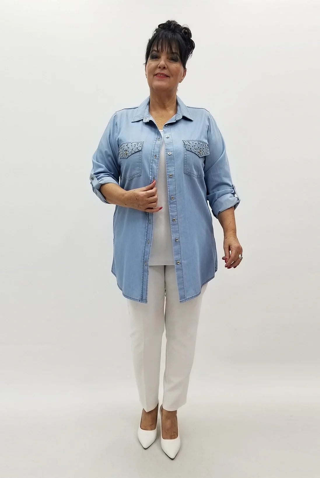 Miraggio Büyük Beden Gömlek 99741 KOT MAVİ