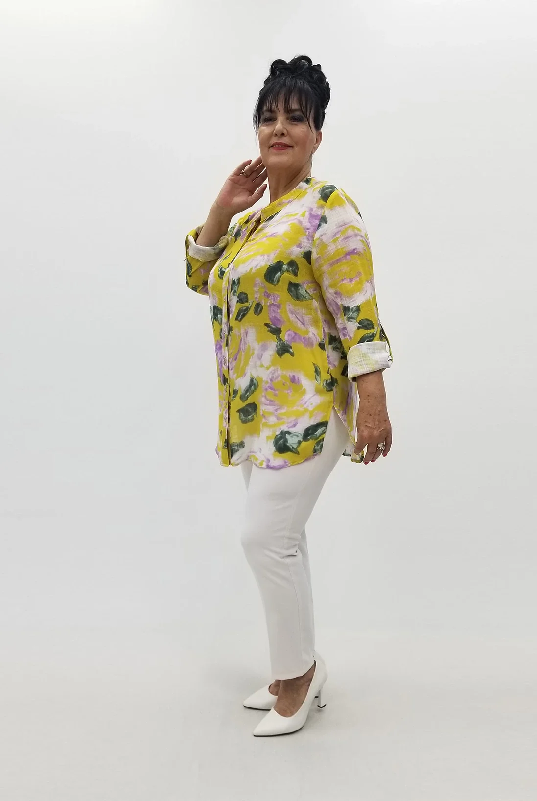 Miraggio Büyük Beden Gömlek 99747 SARI