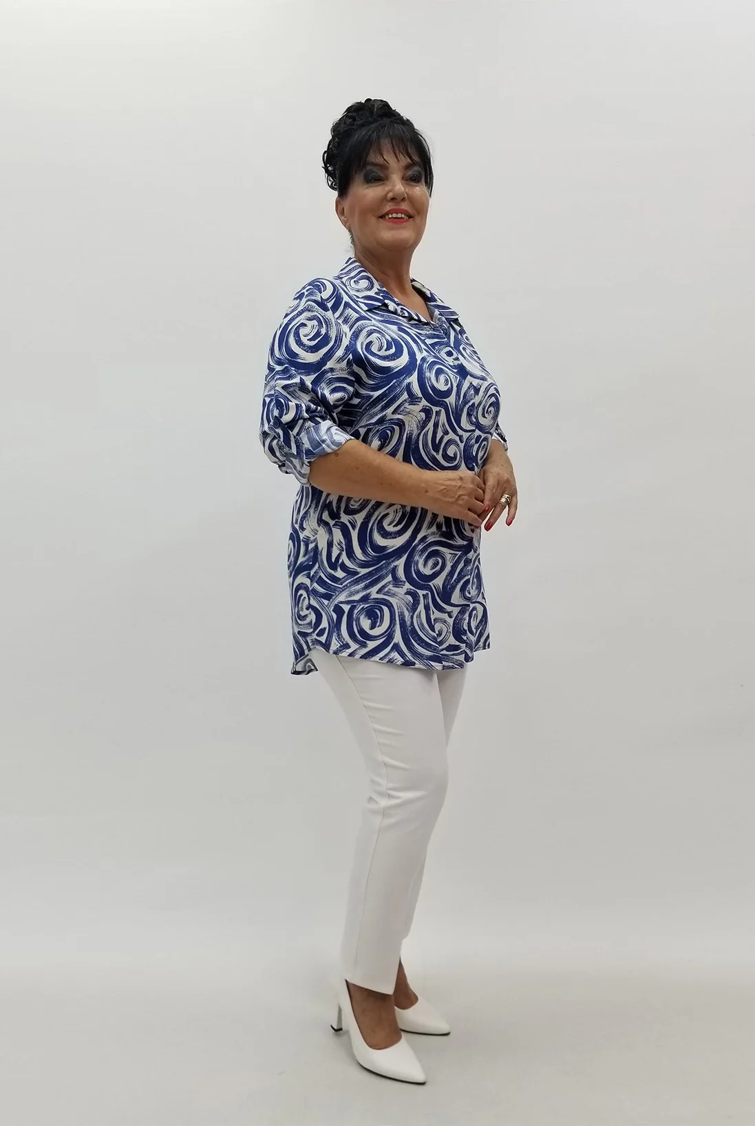 Miraggio Büyük Beden Gömlek 99970 MAVİ