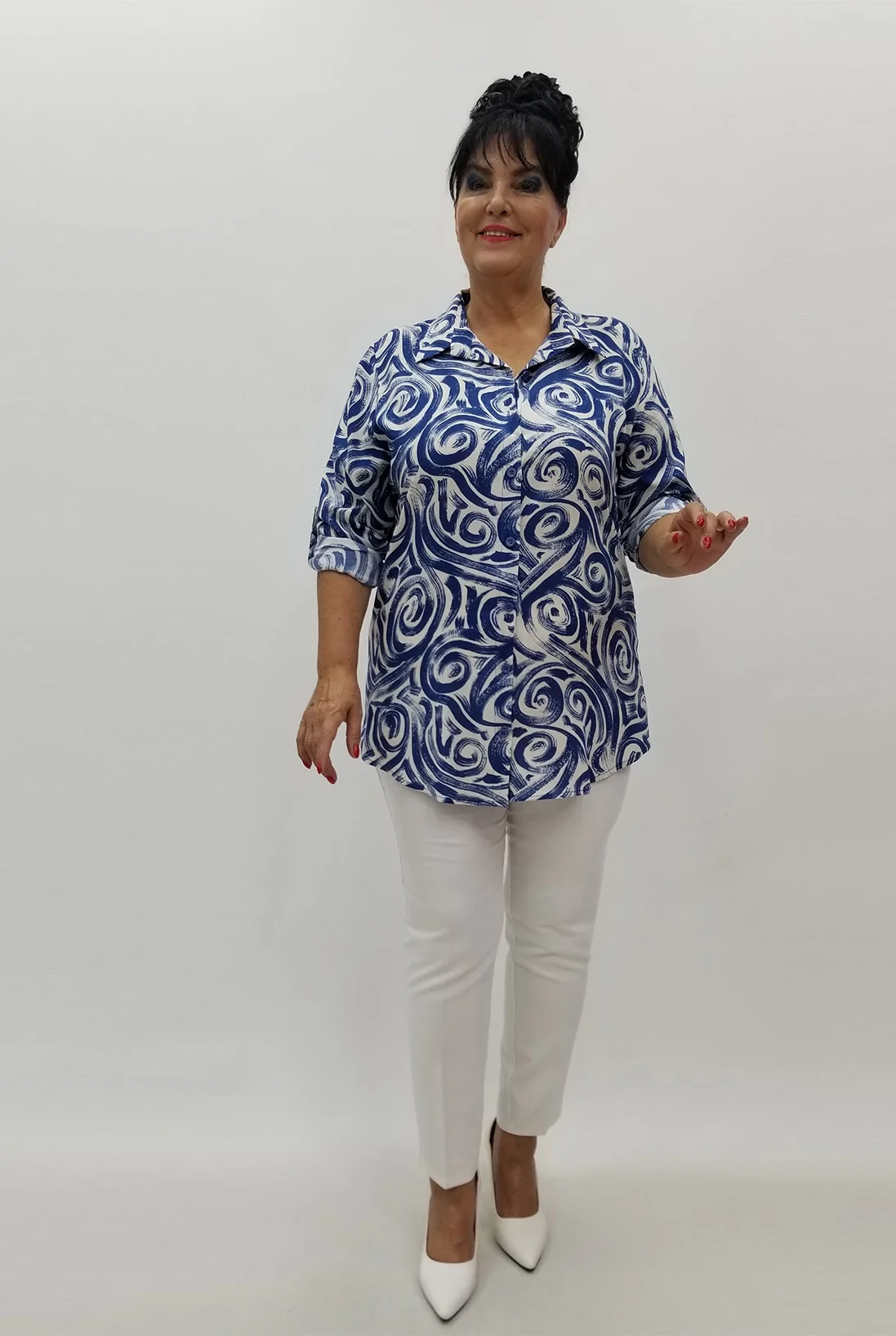 Miraggio Büyük Beden Gömlek 99970 MAVİ