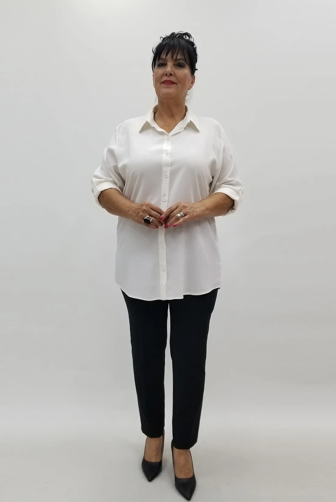 Miraggio Büyük Beden Gömlek 99972 EKRU