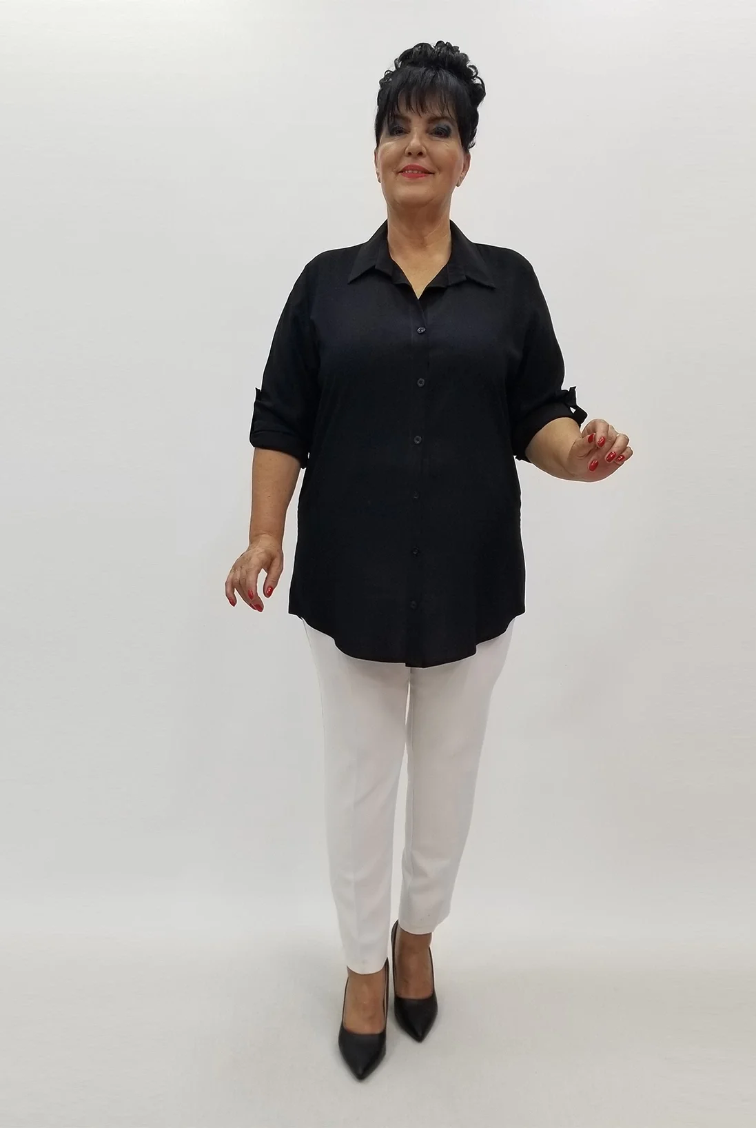 Miraggio Büyük Beden Gömlek 99972 SİYAH