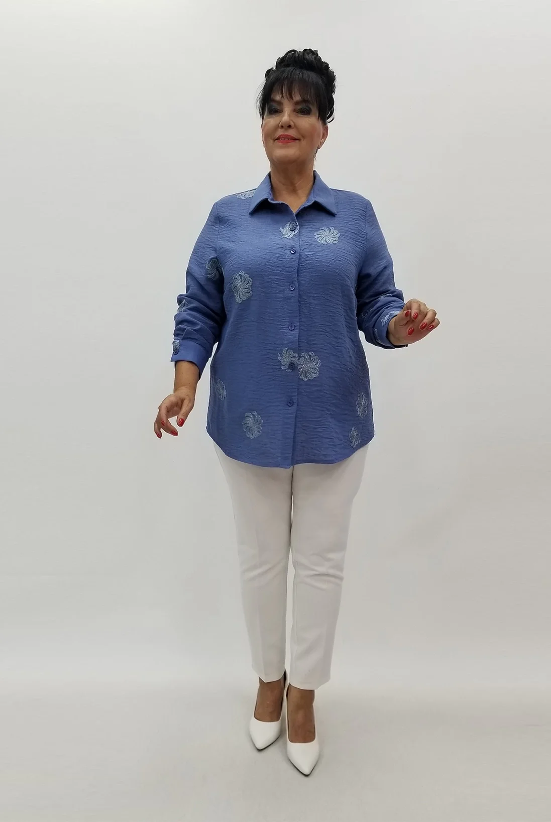 Miraggio Büyük Beden Gömlek 99974 İNDİGO