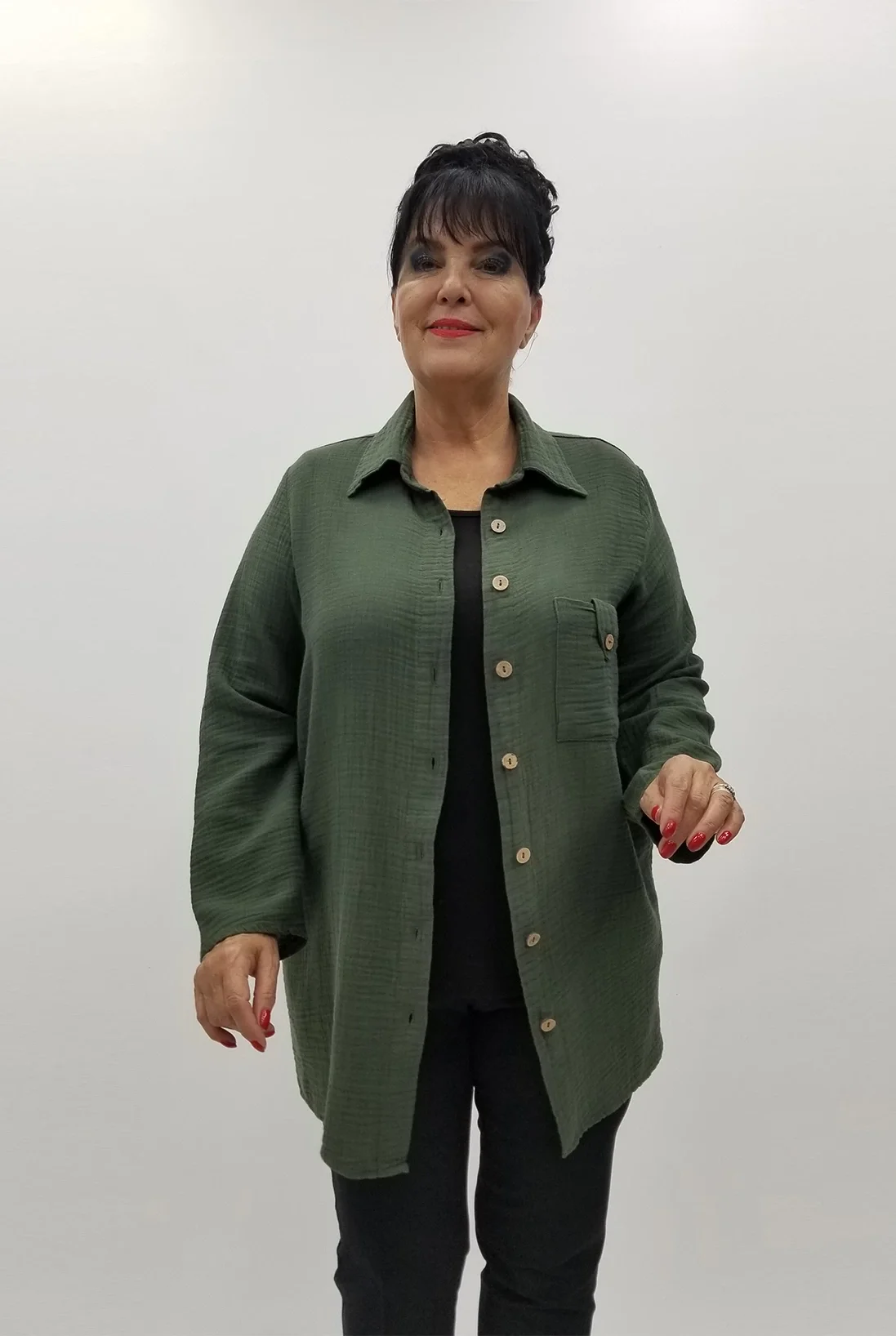 Miraggio Büyük Beden Gömlek 99979 HAKİ