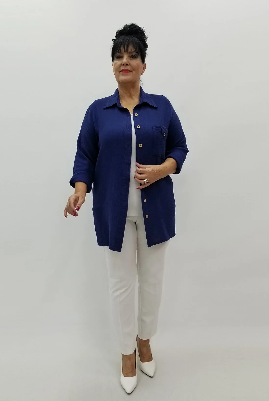 Miraggio Büyük Beden Gömlek 99979 LACİVERT