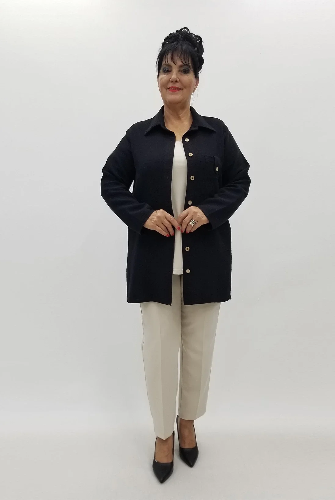 Miraggio Büyük Beden Gömlek 99979 SİYAH