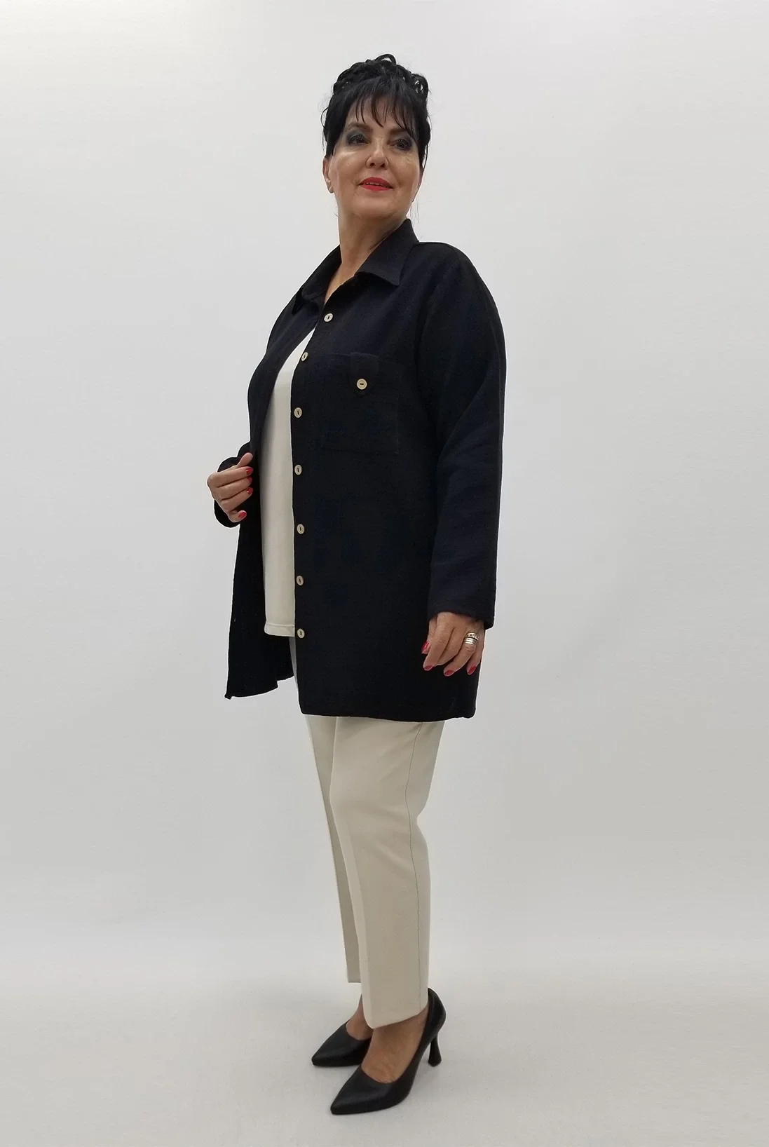 Miraggio Büyük Beden Gömlek 99979 SİYAH