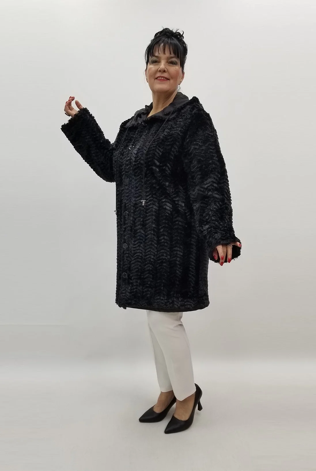 Miraggio Büyük Beden Kaban 99380 SİYAH