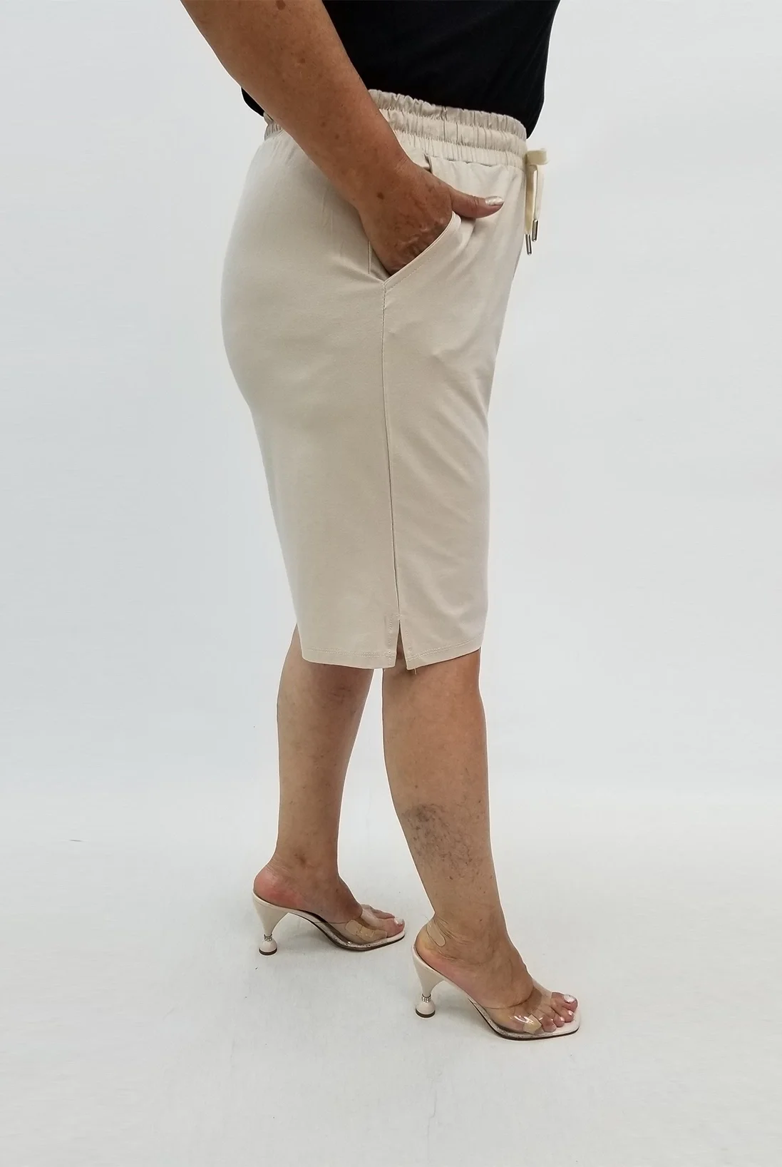 Miraggio Büyük Beden Şort 99839 KREM