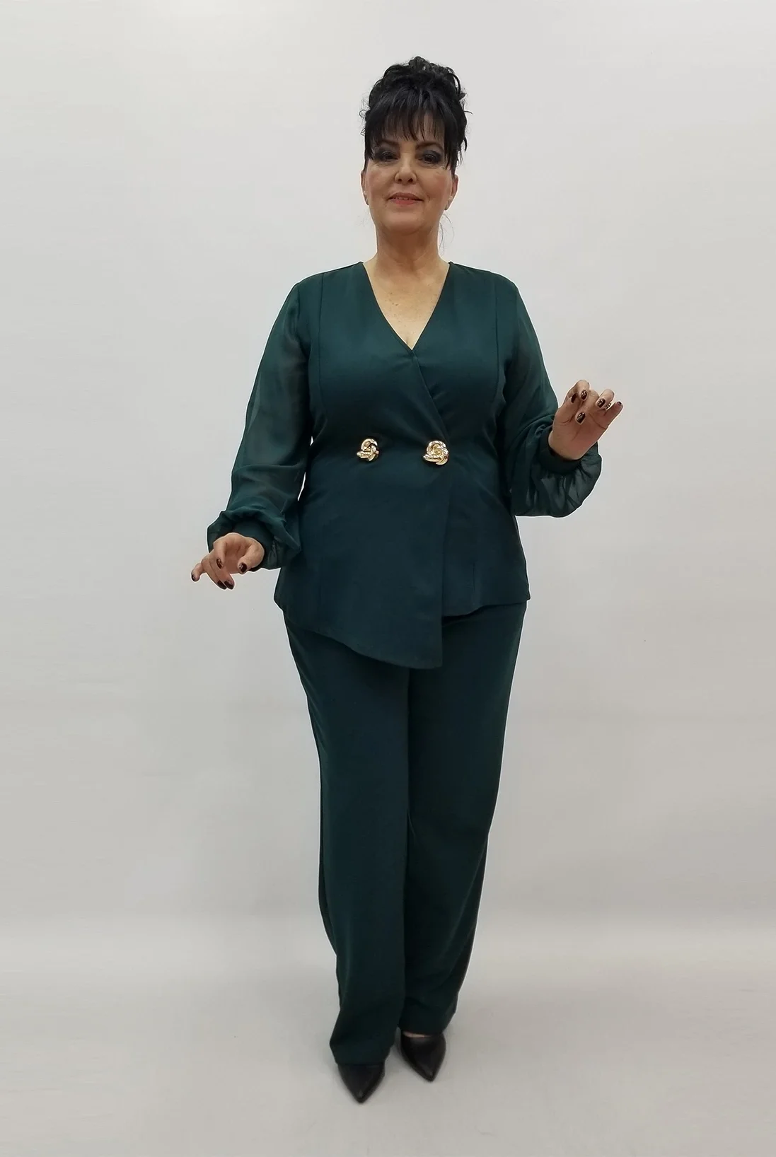 Miraggio Büyük Beden Takım 4023 YEŞİL