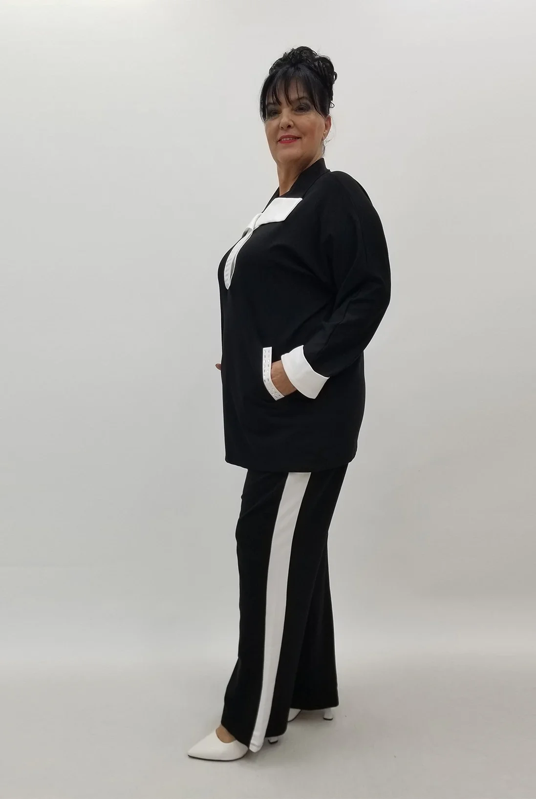 Miraggio Büyük Beden Takım 4064 SİYAH/BEYAZ