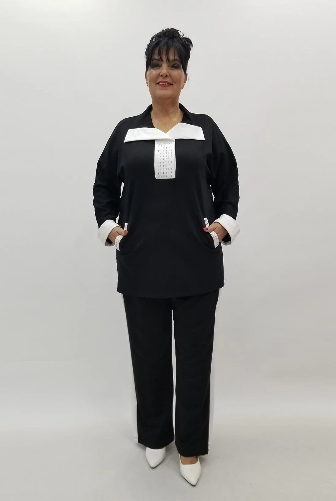 Miraggio Büyük Beden Takım 4064 SİYAH/BEYAZ