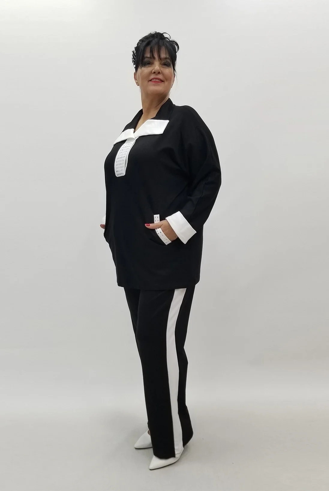 Miraggio Büyük Beden Takım 4064 SİYAH/BEYAZ