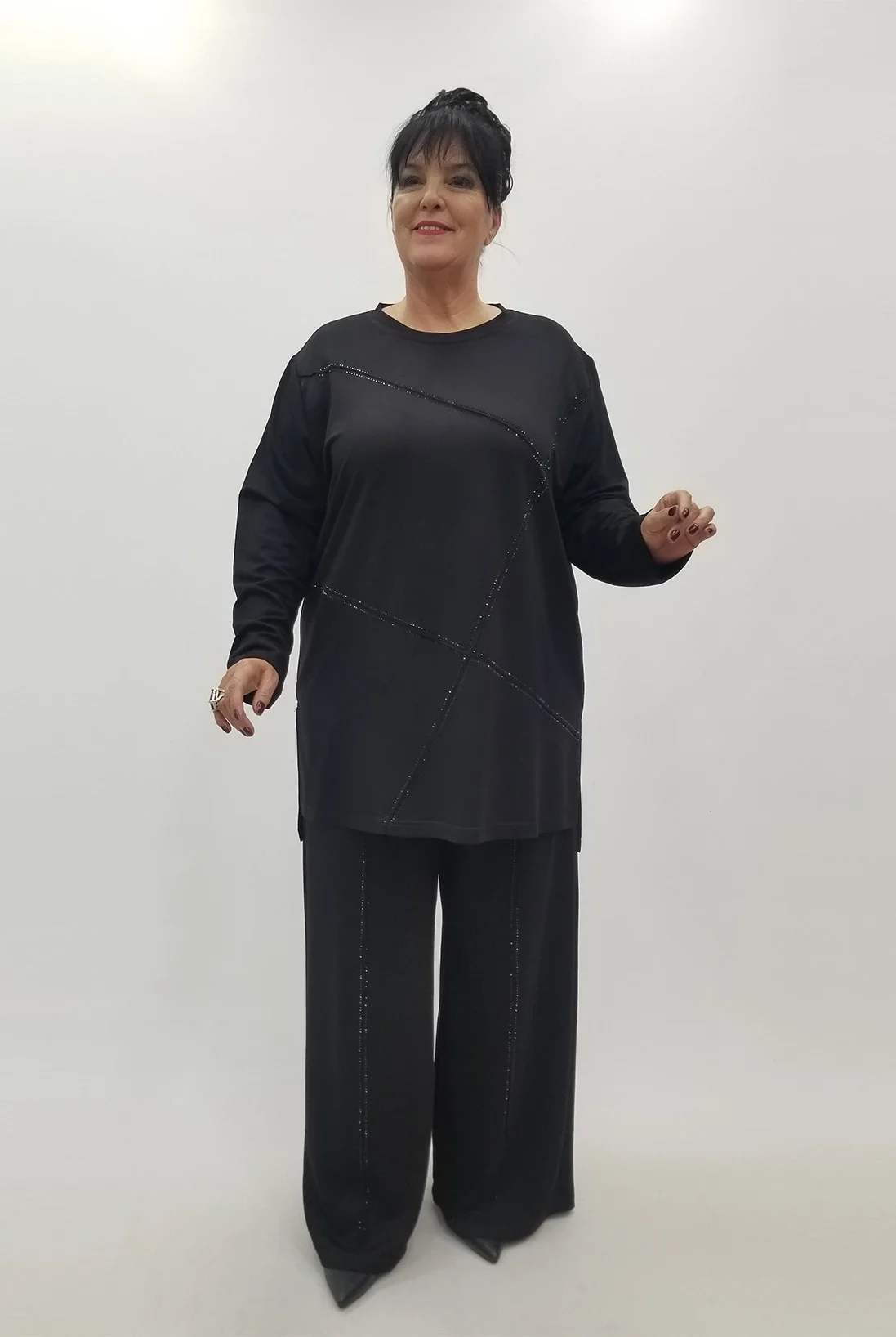 Miraggio Büyük Beden Takım 4093 SİYAH