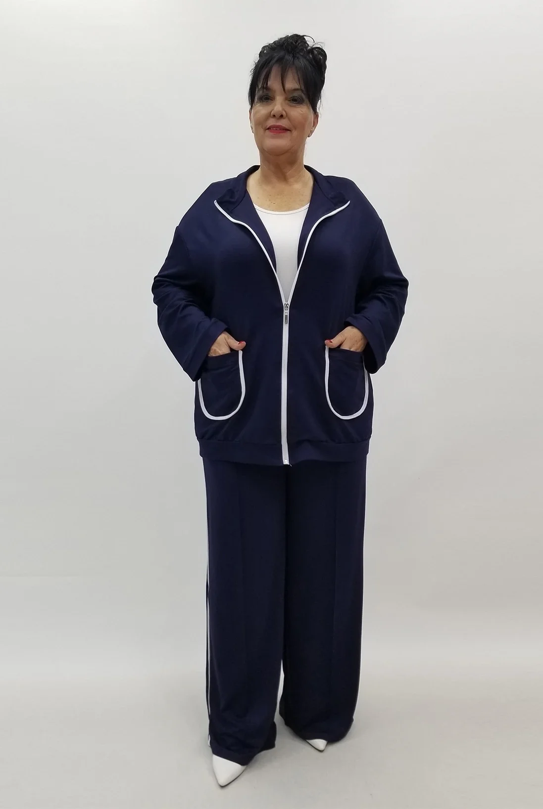 Miraggio Büyük Beden Takım 4125 LACİ/BEYAZ