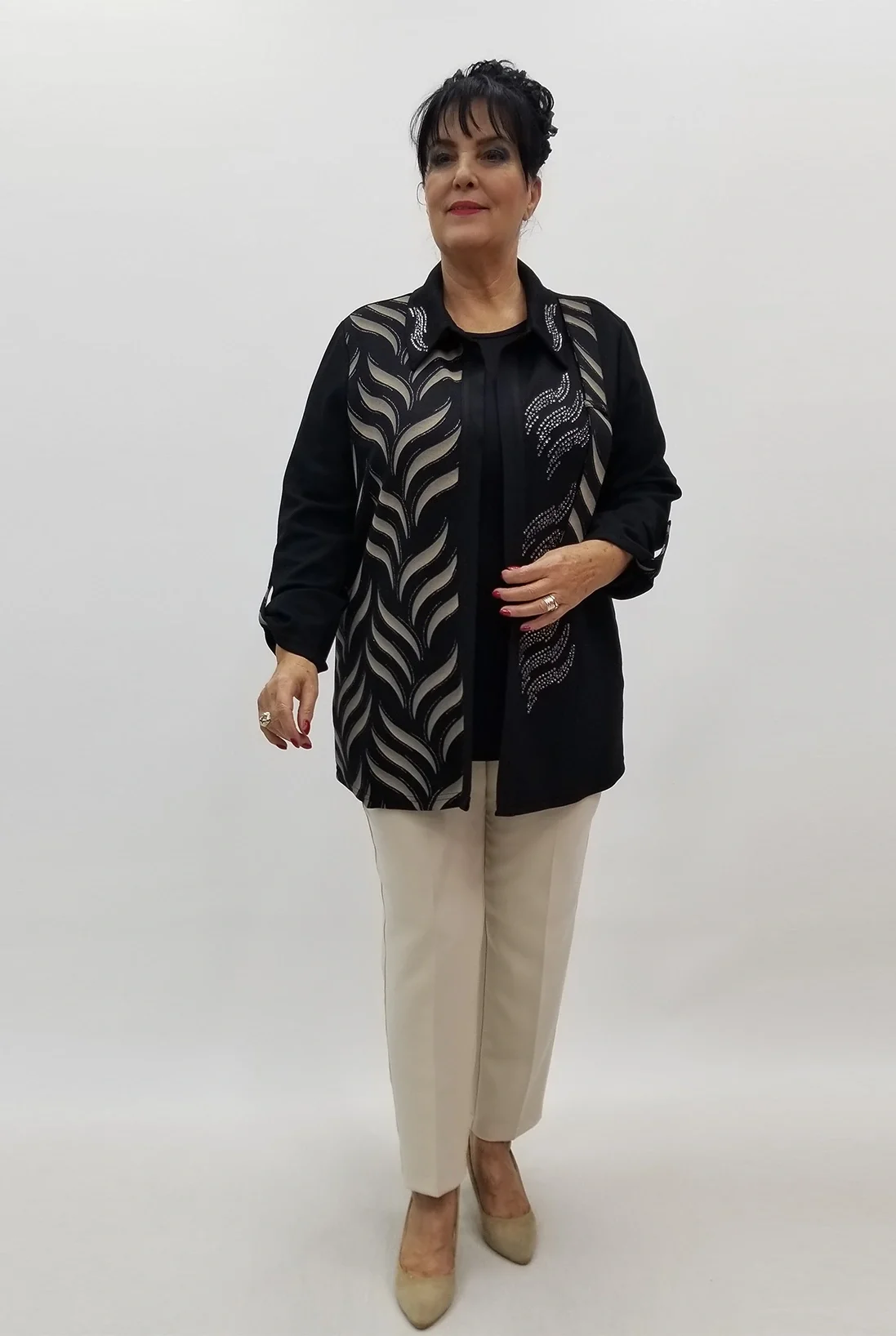 Miraggio Büyük Beden Takım 4147 SİYAH