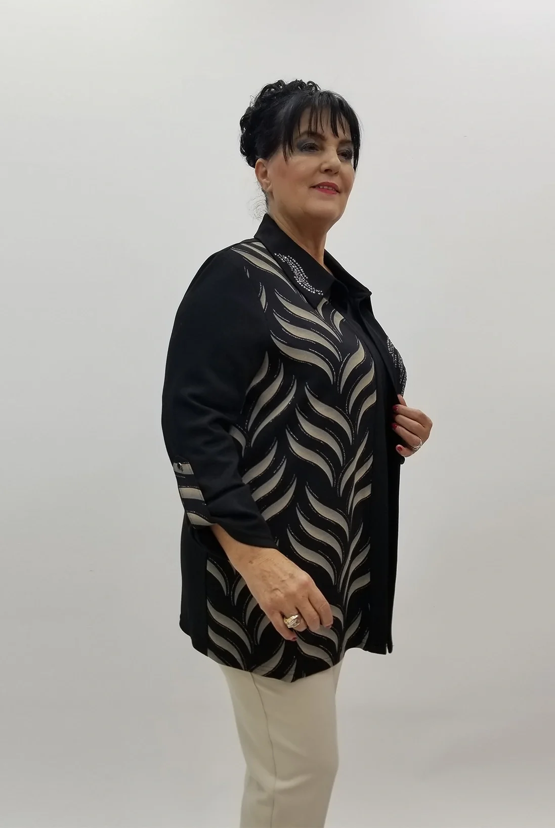 Miraggio Büyük Beden Takım 4147 SİYAH