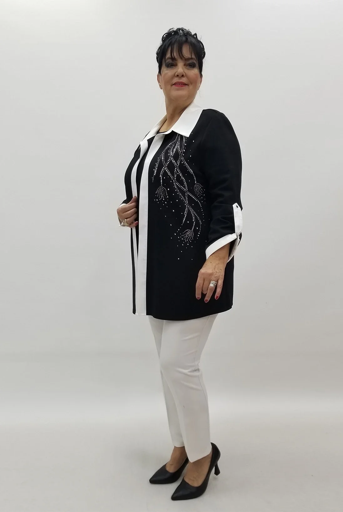 Miraggio Büyük Beden Takım 4158 SİYAH/BEYAZ