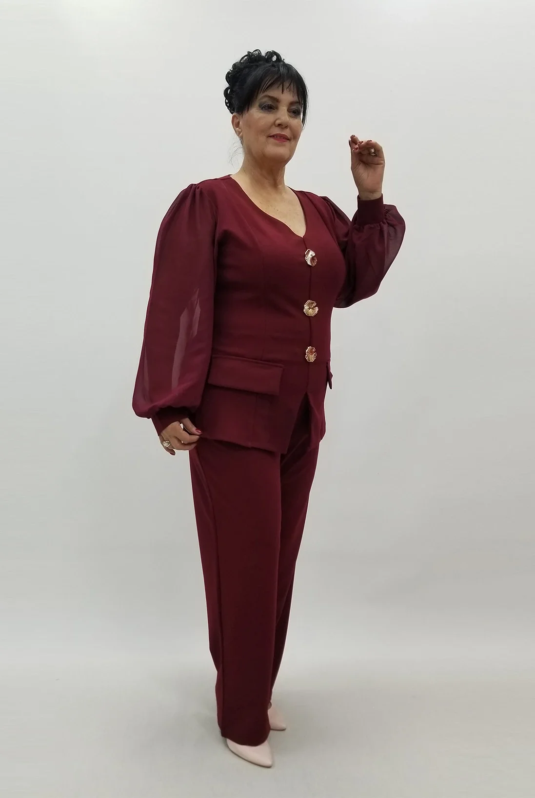 Miraggio Büyük Beden Takım 4180 BORDO