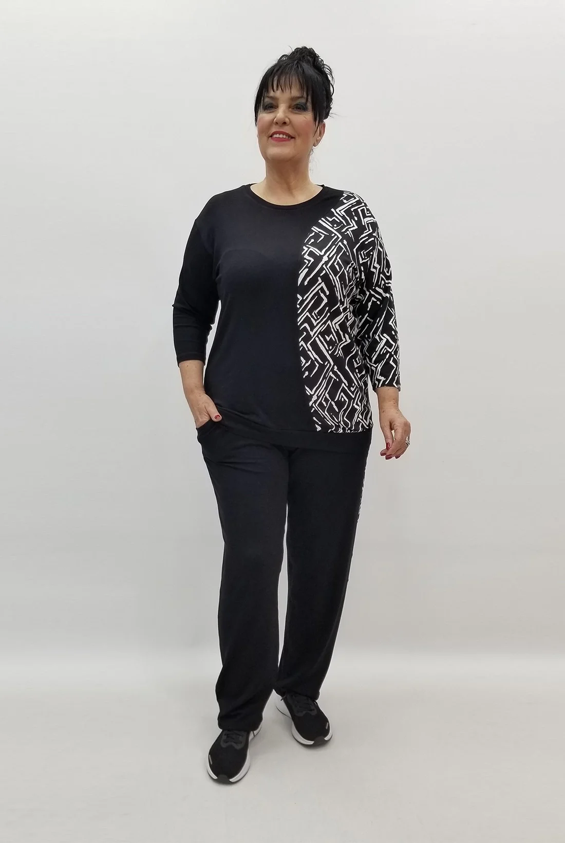 Miraggio Büyük Beden Takım 99517 SİYAH/BEYAZ