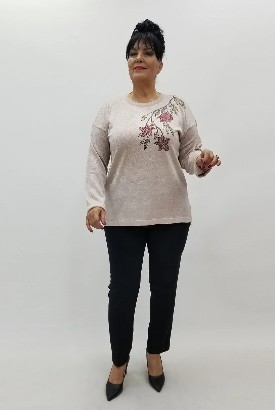 Miraggio Büyük Beden Triko 4045 PUDRA