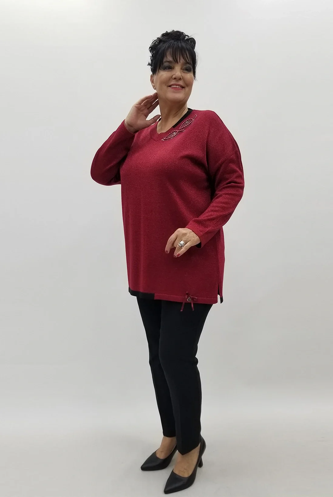 Miraggio Büyük Beden Triko 4104 BORDO