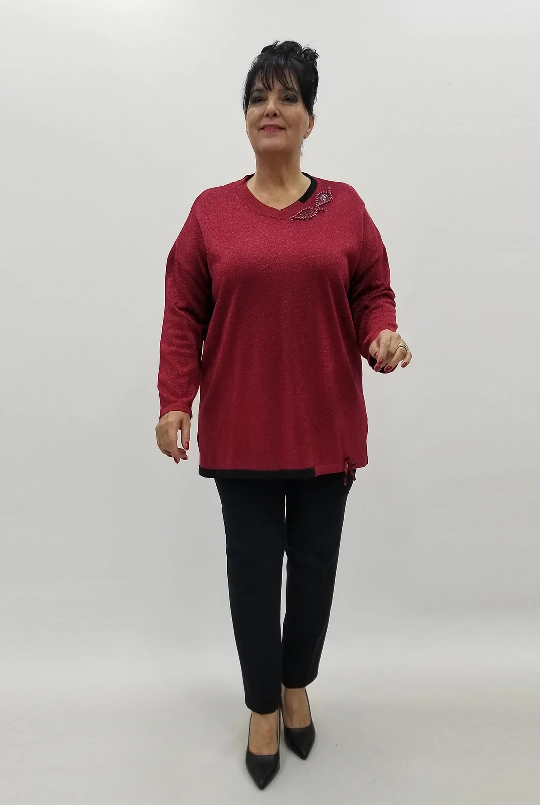 Miraggio Büyük Beden Triko 4104 BORDO