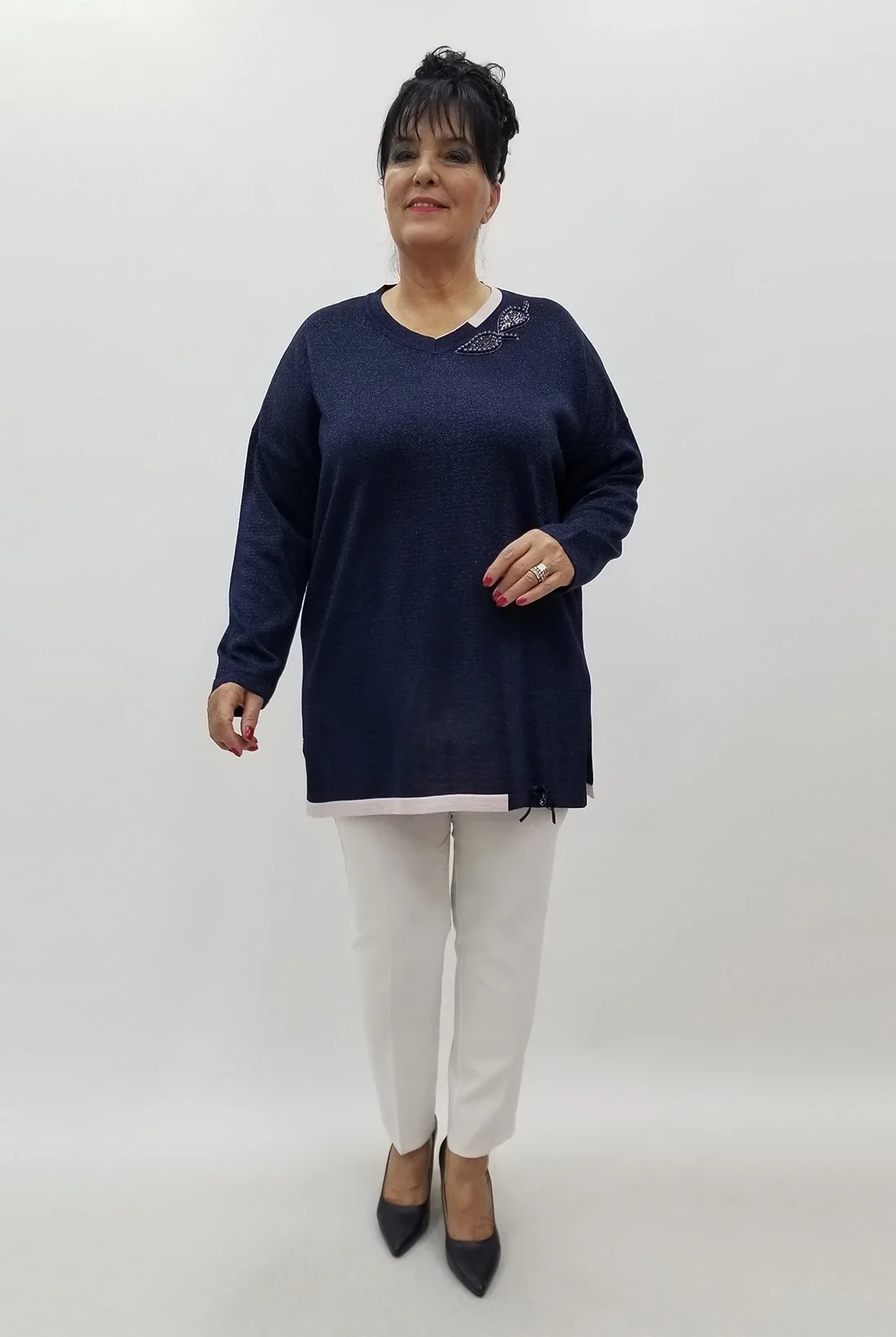 Miraggio Büyük Beden Triko 4104 LACİVERT