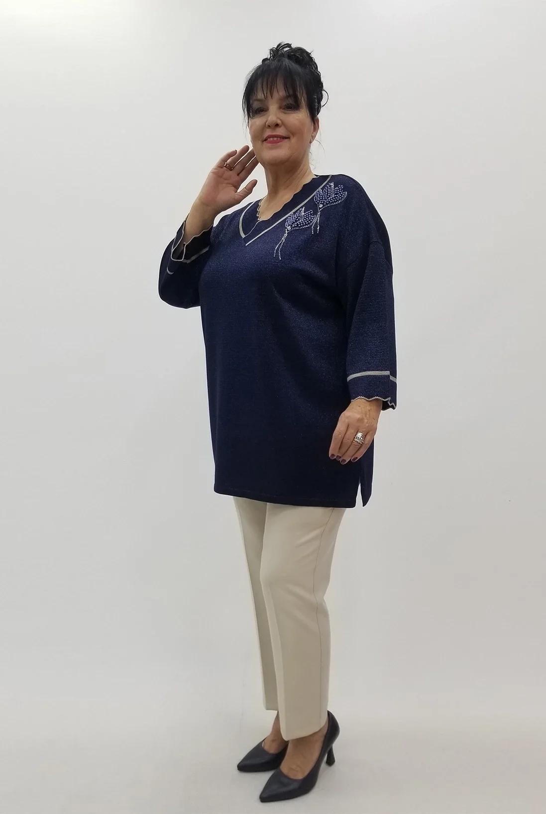 Miraggio Büyük Beden Triko 4105 LACİVERT