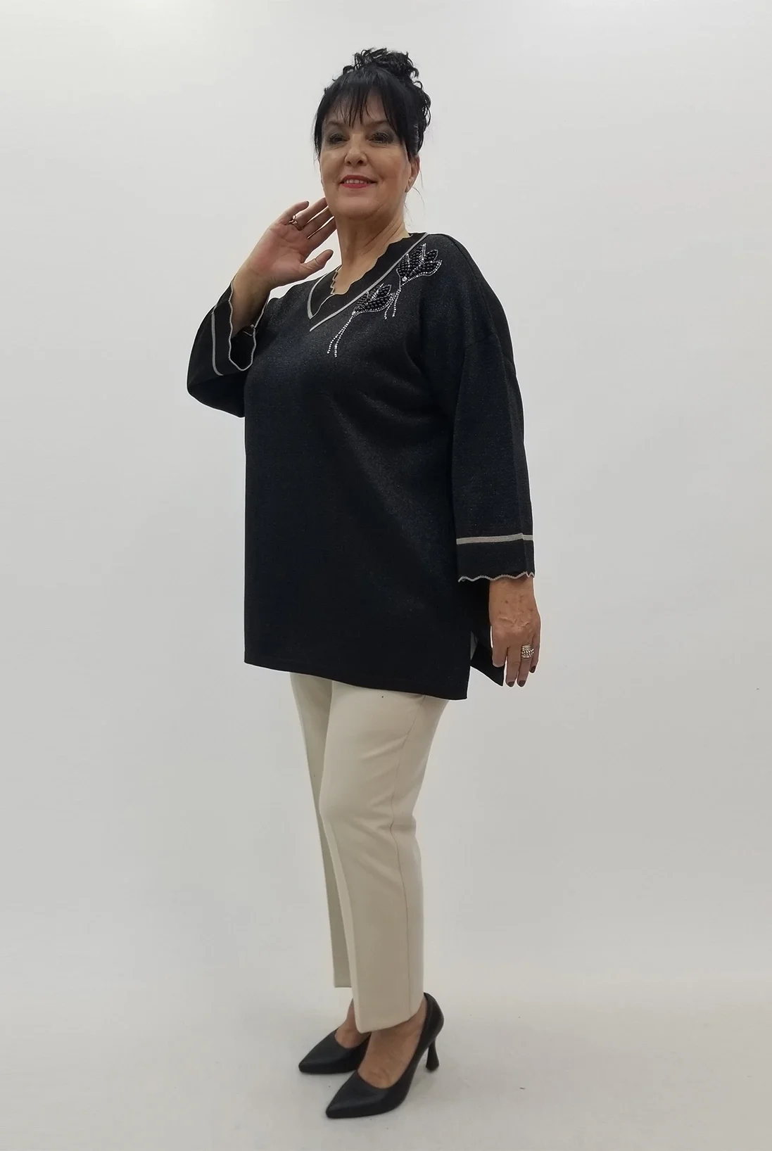 Miraggio Büyük Beden Triko 4105 SİYAH