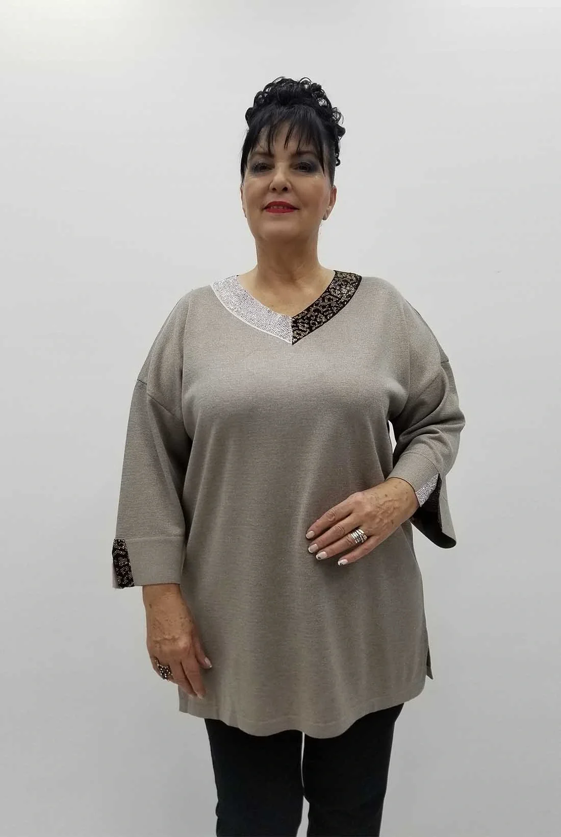 Miraggio Büyük Beden Triko 4106 BEJ