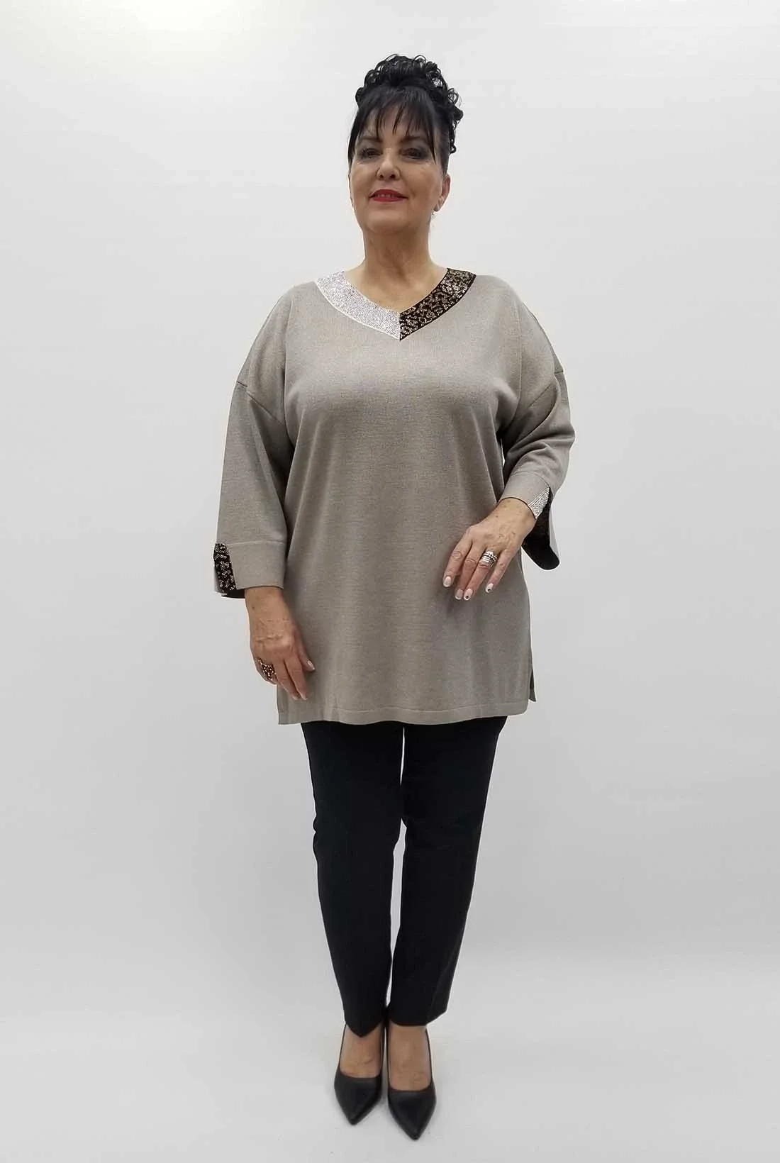 Miraggio Büyük Beden Triko 4106 BEJ