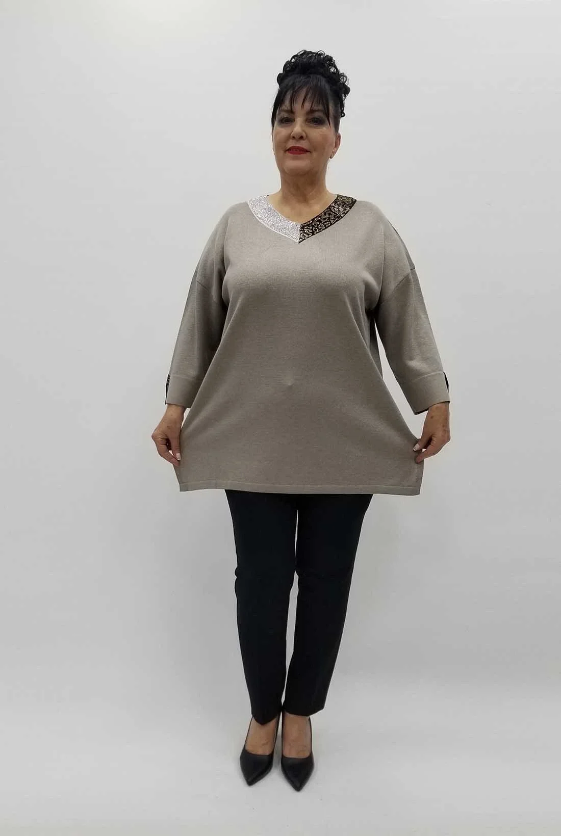 Miraggio Büyük Beden Triko 4106 BEJ