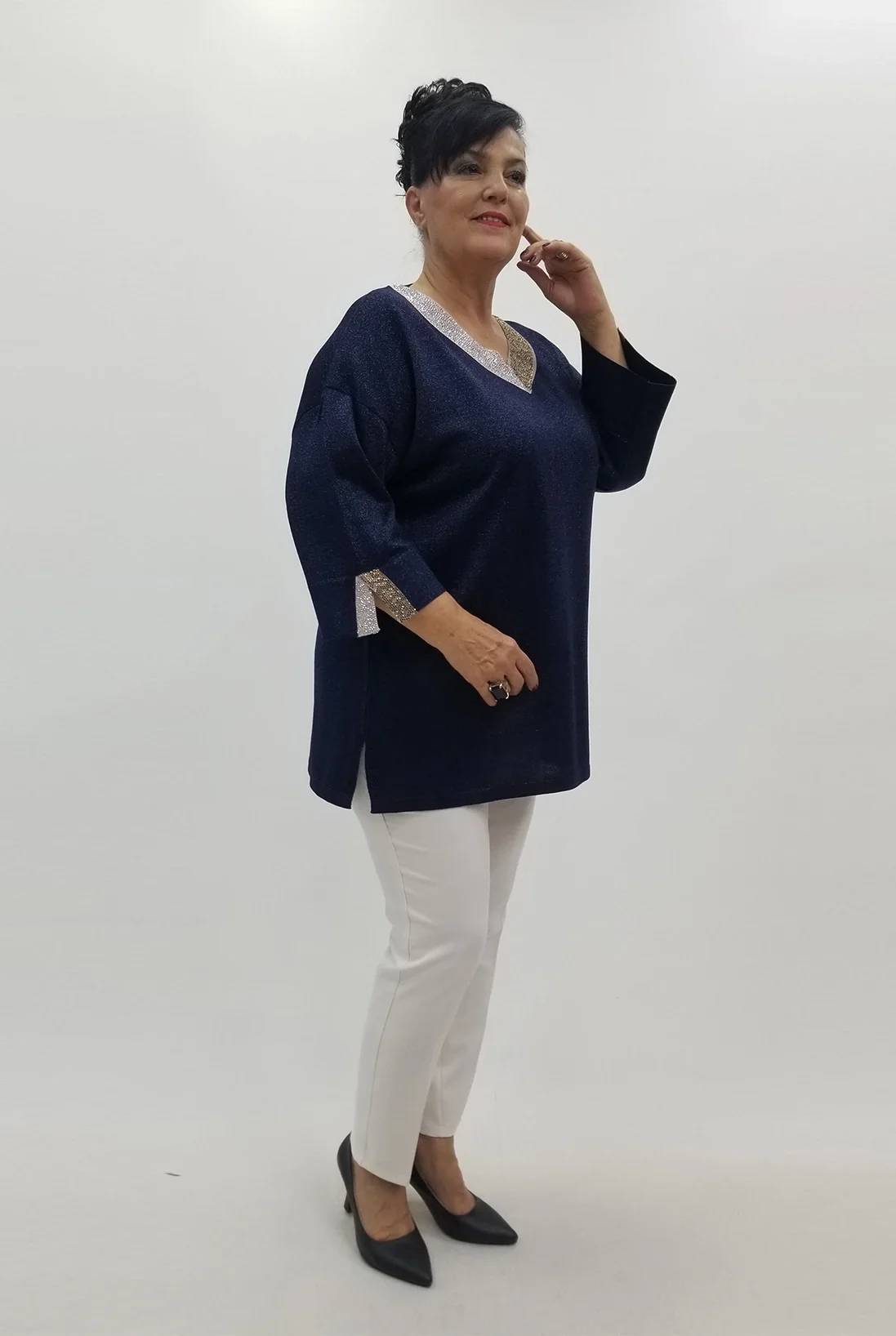 Miraggio Büyük Beden Triko 4106 LACİVERT