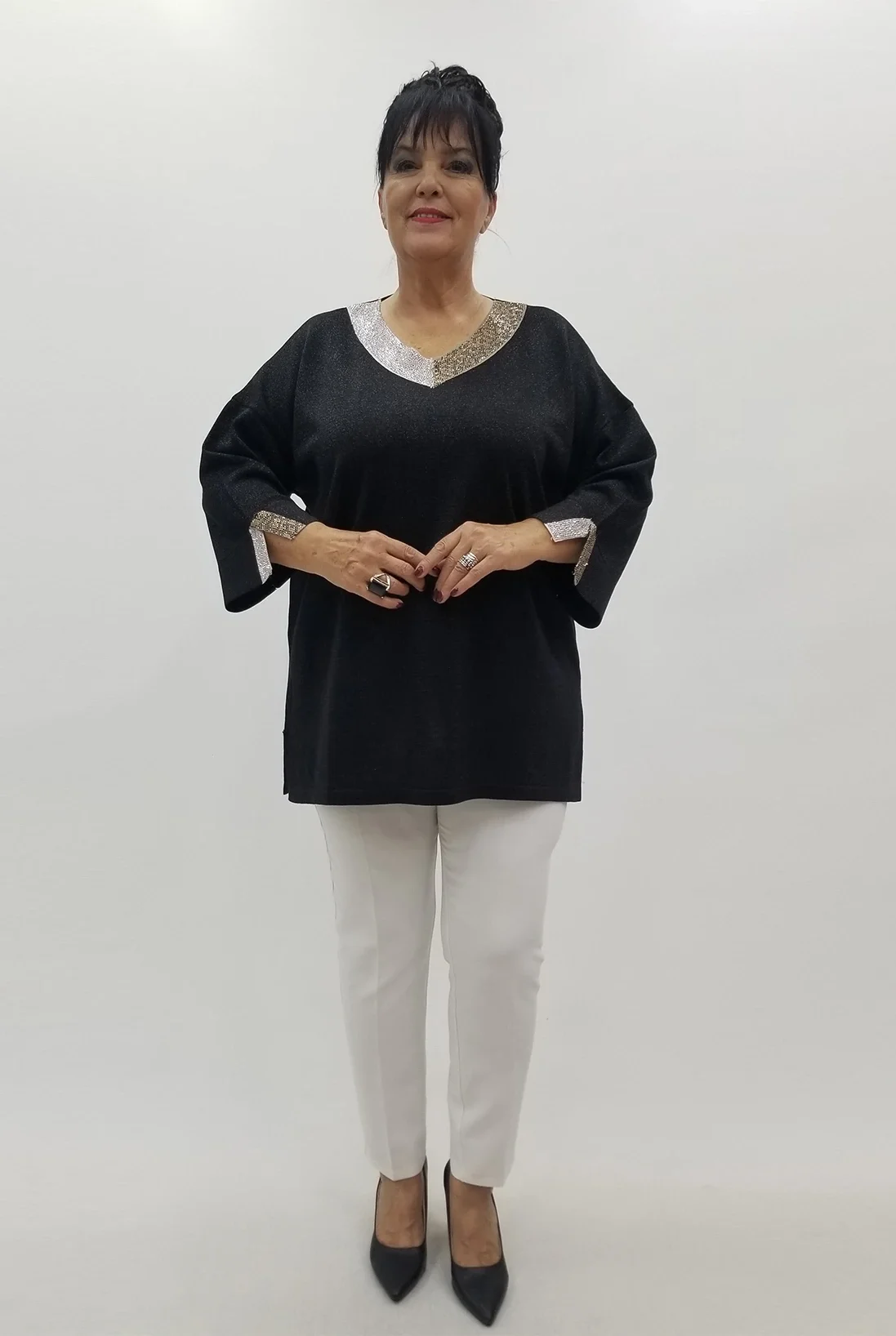 Miraggio Büyük Beden Triko 4106 SİYAH