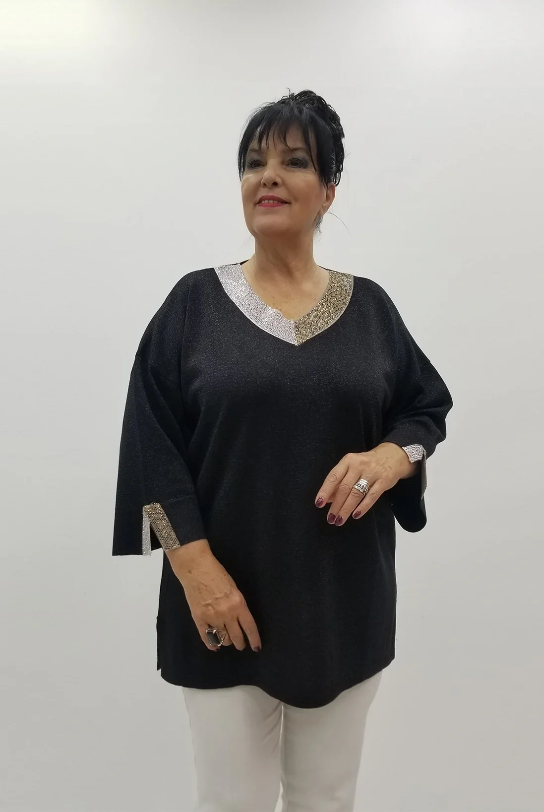 Miraggio Büyük Beden Triko 4106 SİYAH