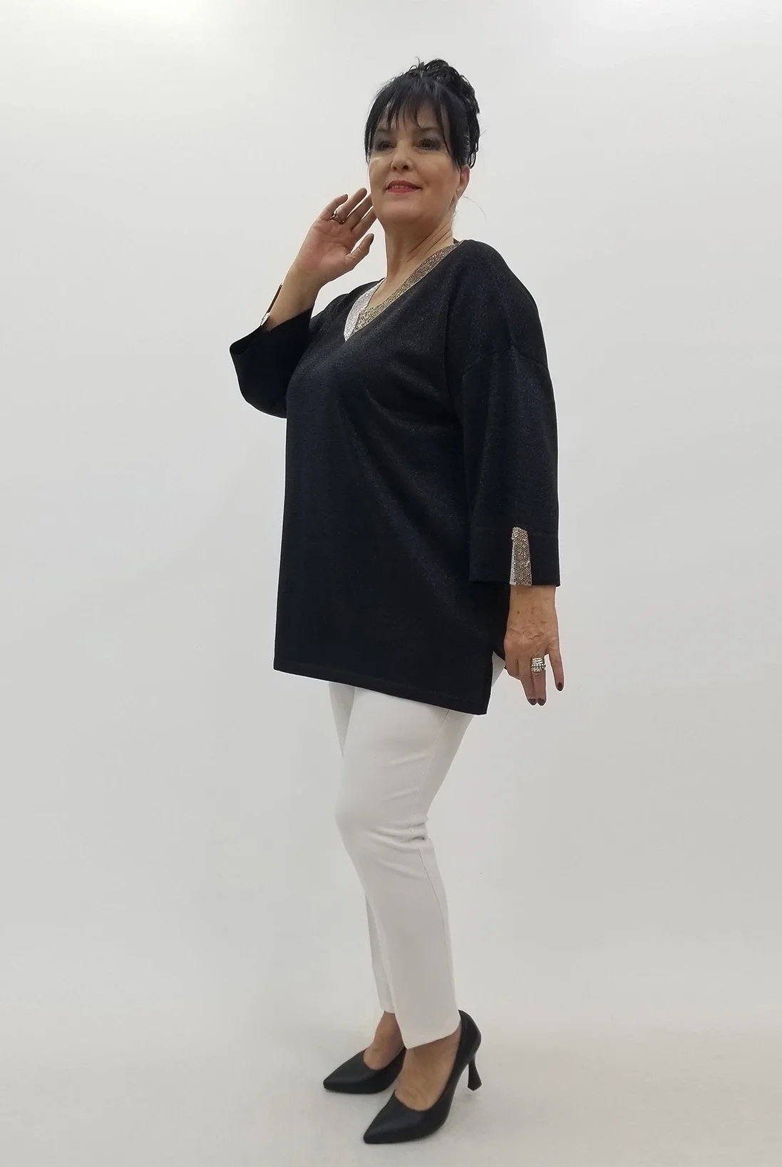 Miraggio Büyük Beden Triko 4106 SİYAH