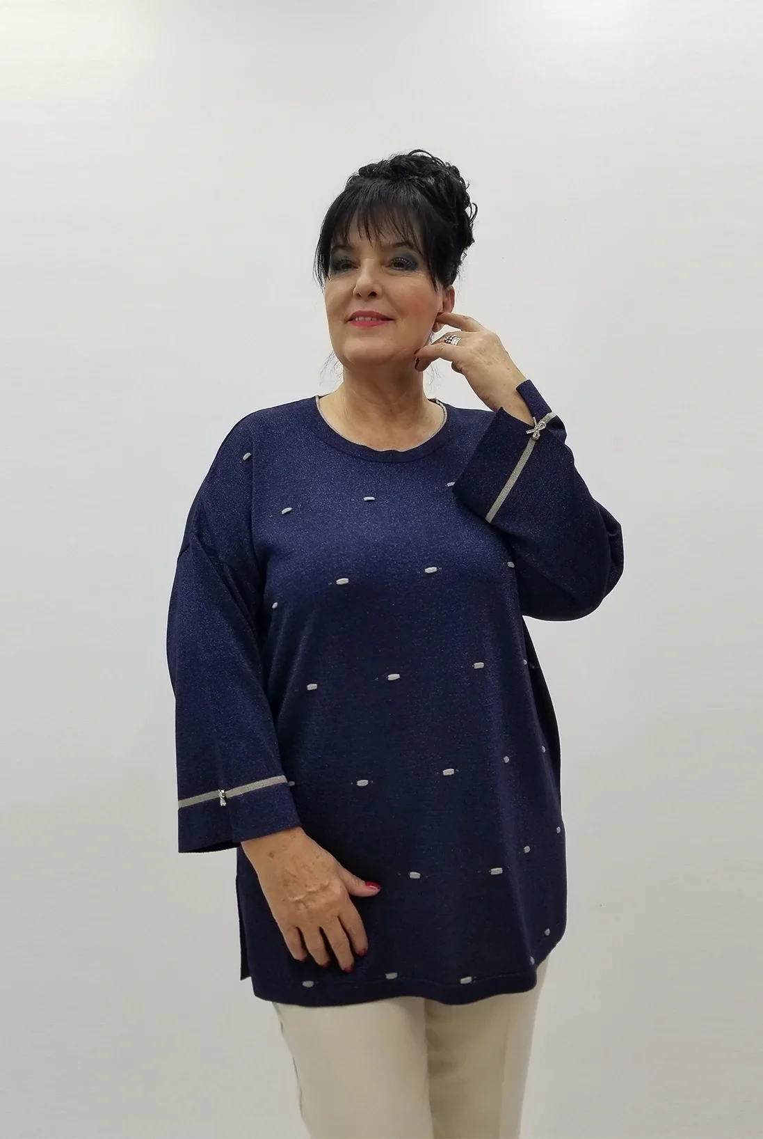 Miraggio Büyük Beden Triko 4107 LACİVERT