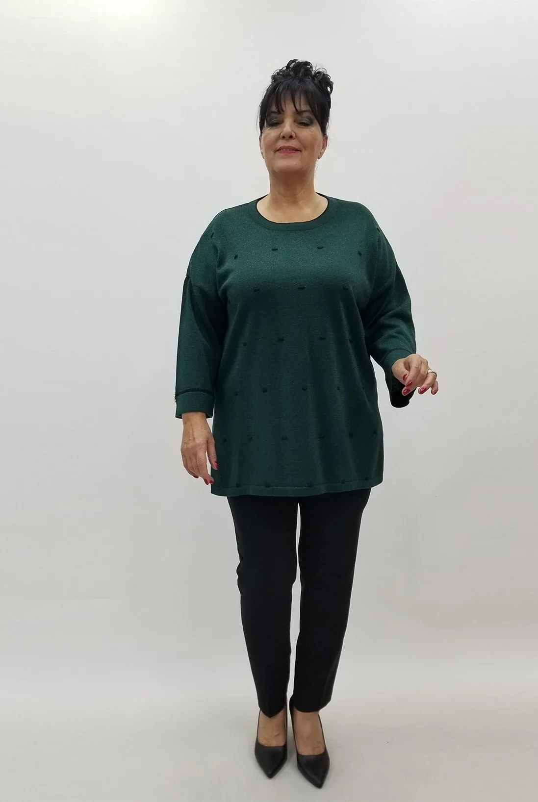 Miraggio Büyük Beden Triko 4107 ZÜMRÜT YEŞİLİ