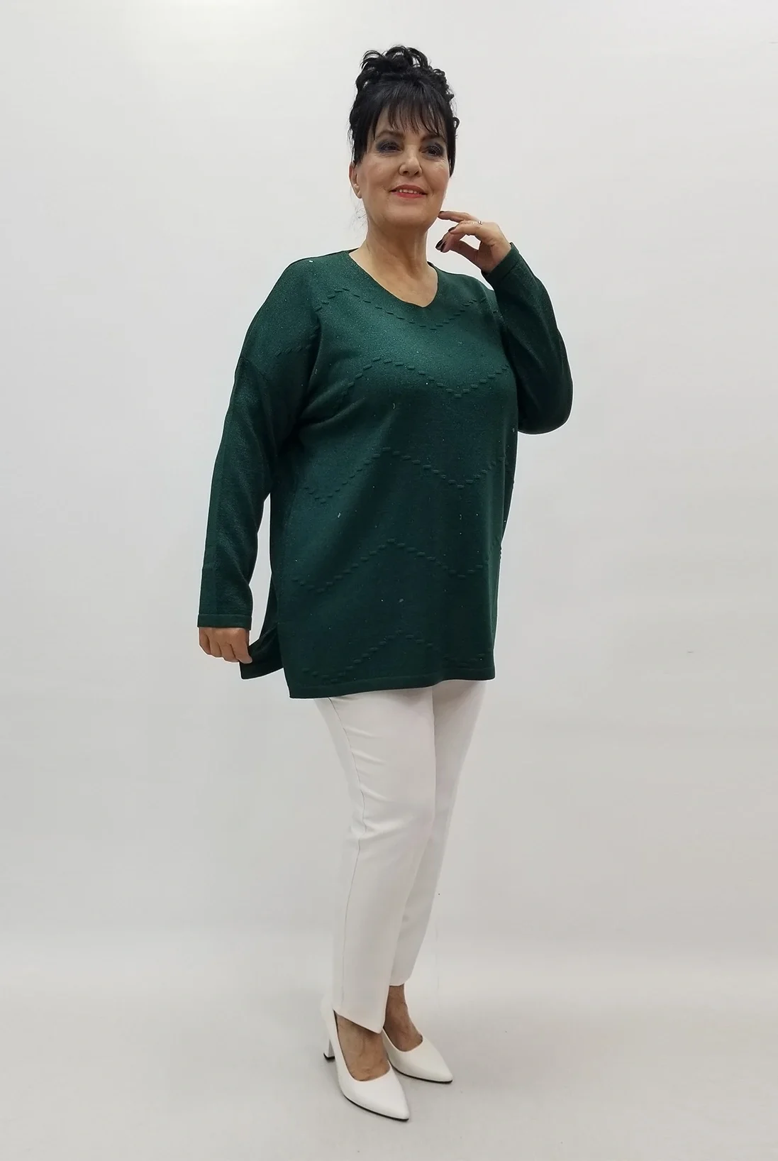 Miraggio Büyük Beden Triko 4183 ZÜMRÜT YEŞİLİ